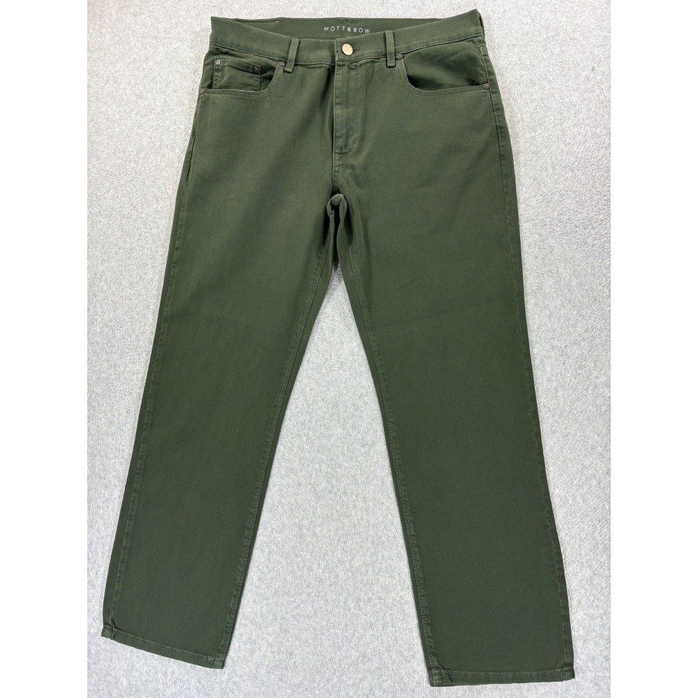 Mott & Bow Straight Fit 5 Pocket Mercer Jeans (Men's 33x30) Green
